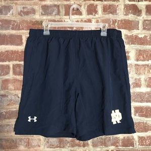 Men’s Under Armour Navy Notre Dame Shorts Sz XL